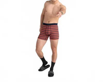 Saxx Quest Boxer Brief In Sunrise Stripe In Brown