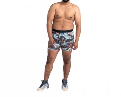 Saxx Quest Quick Dry Mesh Boxer Brief In Black Mountainscape In Gray