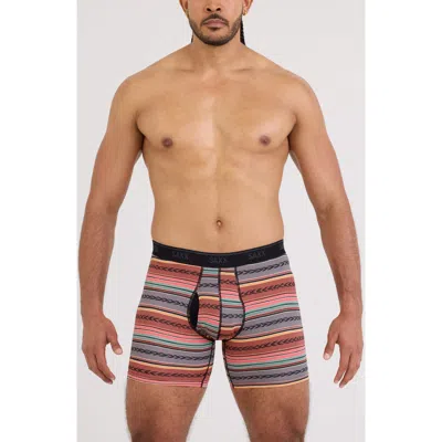 Saxx Quest Quick Dry Mesh Boxer Briefs In Brown