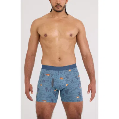 Saxx Quest Quick Dry Mesh Boxer Briefs In Blue