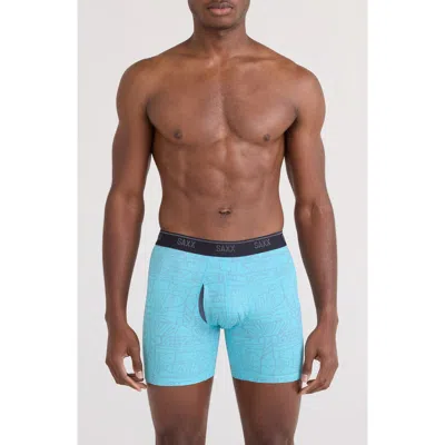 Saxx Quest Quick Dry Mesh Boxer Briefs In Blue