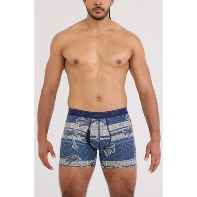 Saxx Quest Quick Dry Mesh Boxer Briefs In Blue