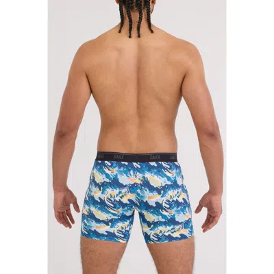 Saxx Quest Quick Dry Mesh Boxer Briefs In Blue