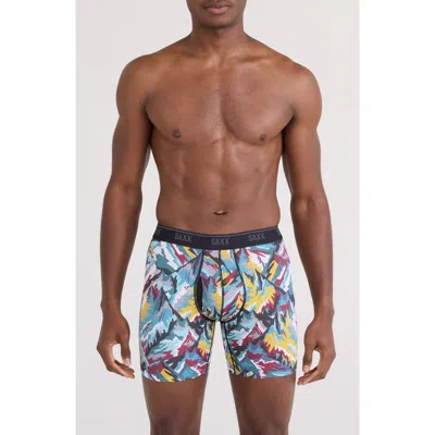 Saxx Quest Quick Dry Mesh Boxer Briefs In Prism Peaks-multi