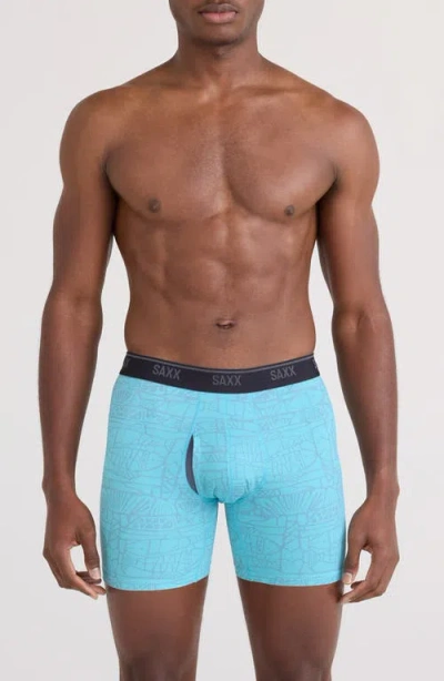 Saxx Quest Quick Dry Mesh Slim Fit Boxer Briefs In Blue