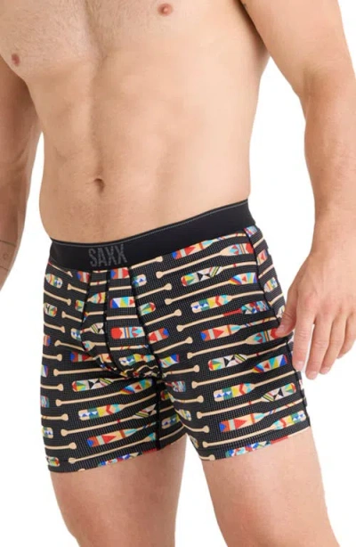 Saxx Quest Quick Dry Mesh Slim Fit Boxer Briefs In Black