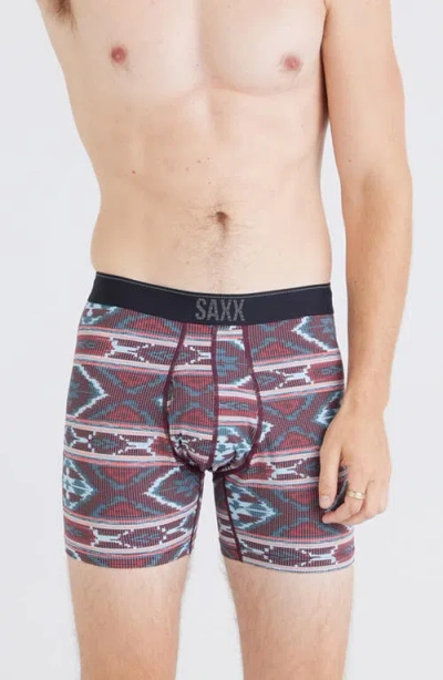 Saxx Quest Quick Dry Mesh Slim Fit Boxer Briefs In Ikat Stripe-multi