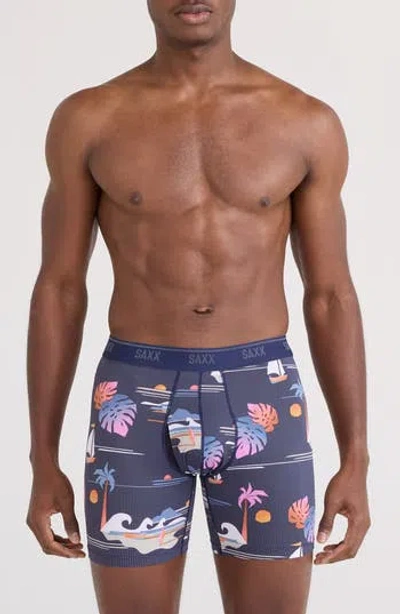 Saxx Quest Quick Dry Mesh Slim Fit Boxer Briefs In Sunny Adventure-mar