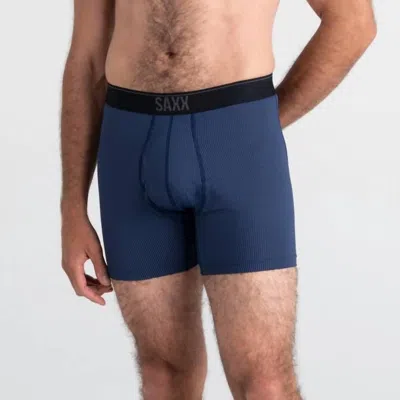 Saxx Quest Quick-dry Mesh Boxer Brief In Midnight Blue In Black