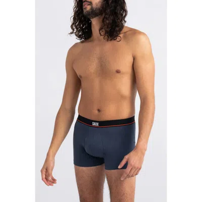 Saxx Relaxed Fit Cotton Stretch Trunks In Deep Navy