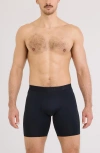 Saxx Smooth Flex Light Compression Long Boxer Briefs In Black