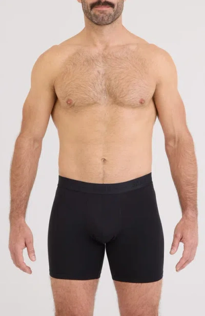 Saxx Smooth Luxe Micro Modal Boxer Briefs In Black