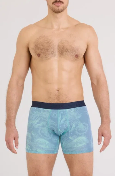 Saxx Smooth Luxe Micro Modal Boxer Briefs In Blue