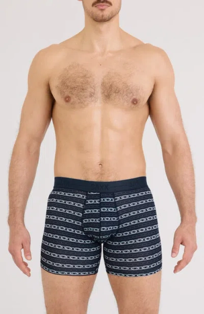 Saxx Smooth Luxe Micro Modal Boxer Briefs In Blue