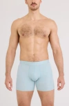 Saxx Smooth Luxe Micro Modal Boxer Briefs In Blue