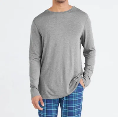 Saxx Snooze Long Sleeve Tee In Dark Grey Heather In Gray