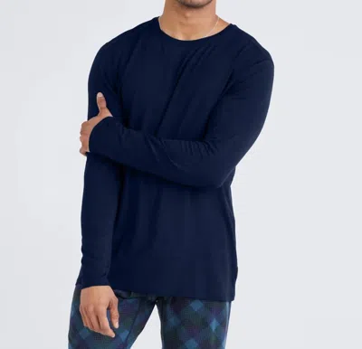 Saxx Snooze Long Sleeve Tee In Maritime In Blue