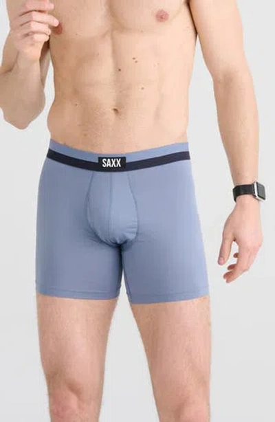 Saxx Sport Mesh Performance Boxer Briefs In Stone Blue