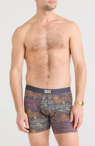 Saxx Ultra Soft Relaxed Fit Boxer Briefs In Summer Roadtrip-ebony