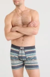 Saxx Ultra Super Soft Boxer Briefs In Beach Shack Stripe-teal
