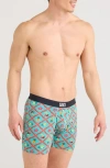 Saxx Ultra Super Soft Boxer Briefs In Pina Colada Plaid-aqua