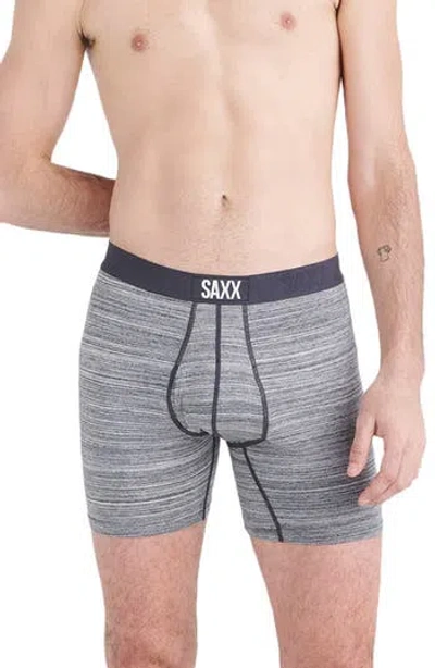 Saxx Ultra Super Soft Boxer Briefs In Spacedye Hther Grey