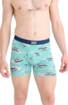 Saxx Ultra Supersoft Relaxed Fit Performance Boxer Briefs In Sharkski- Turquoise