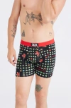 Saxx Ultra Super Soft Relaxed Fit Boxer Briefs In Sleigh Invaders-black