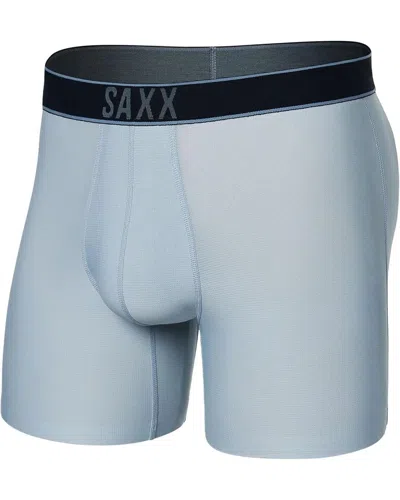 Saxx Underwear Men's Liner Gray Droptemp Elastic Waist Boxer Brief Gbo790 In Blue
