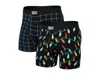Saxx Underwear Ultra Super Soft Men's Black Printed Boxer Brief 2-pack Buu239 In Black