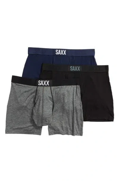 Saxx Vibe Super Soft 3-pack Slim Fit Boxer Briefs In Multi