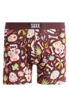 Saxx Vibe Super Soft Slim Fit Boxer Briefs In Dia De Los Muertos-fudge