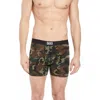 Saxx Vibe Camouflage Print Boxer Briefs In Woodland Camo