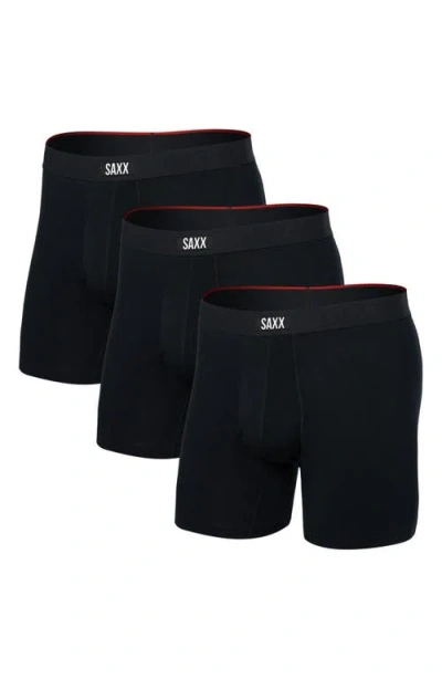 Saxx Vibe Xtra Soft Comfort Boxer Briefs In Black