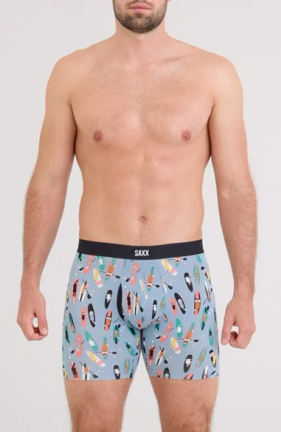 Saxx Vibe Xtra Soft Comfort Boxer Briefs In Blue