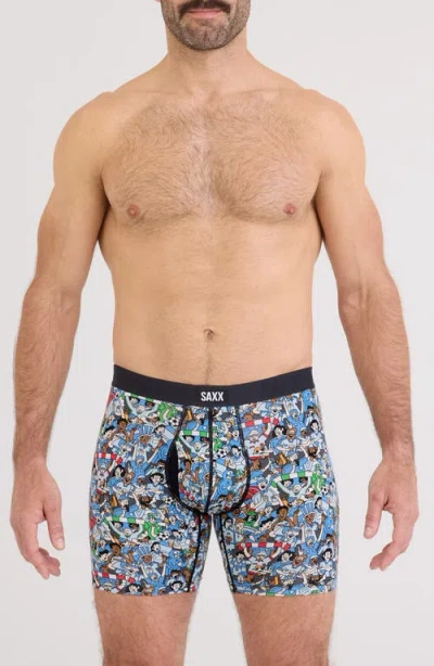 Saxx Vibe Xtra Soft Comfort Boxer Briefs In Blue