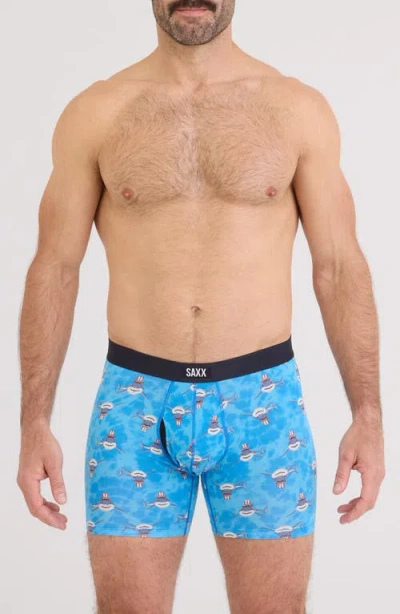 Saxx Vibe Xtra Soft Comfort Boxer Briefs In Blue