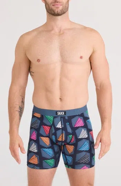 Saxx Vibe Xtra Soft Comfort Boxer Briefs In Hankerchief-ind Ink