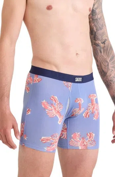 Saxx Vibe Xtra Soft Comfort Boxer Briefs In Lobster Boil-tidal Blue
