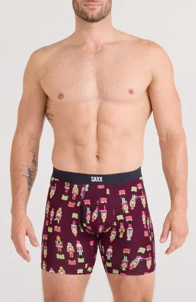 Saxx Vibe Xtra Soft Comfort Boxer Briefs In Nutcracker 25-maroon