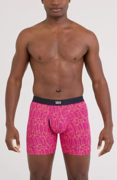 Saxx Vibe Xtra Soft Comfort Boxer Briefs In Pink