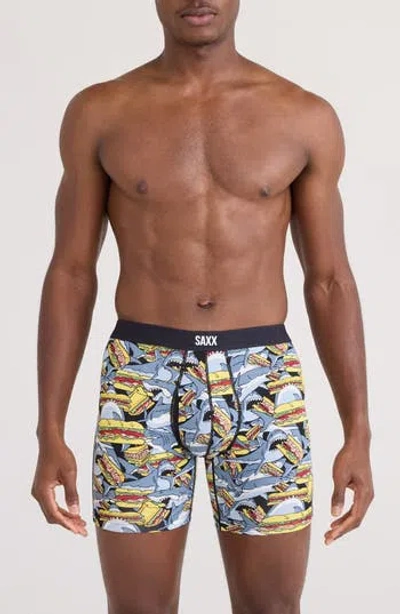 Saxx Vibe Xtra Soft Comfort Boxer Briefs In Shark Sub-grey