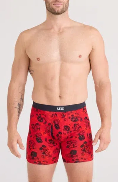 Saxx Vibe Xtra Soft Comfort Boxer Briefs In Sloshed Ball-cherry