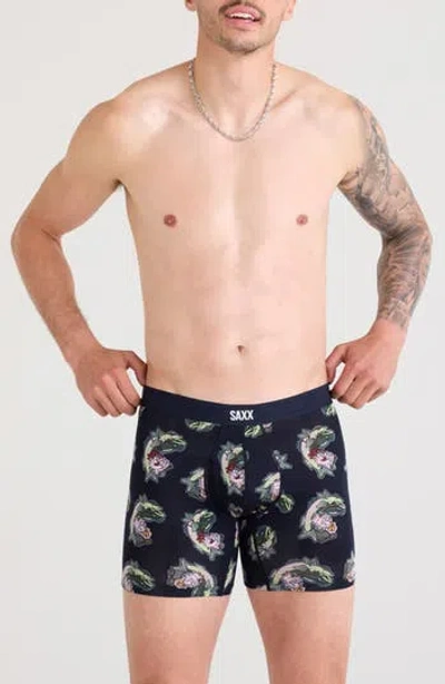 Saxx Vibe Xtra Soft Comfort Boxer Briefs In Surf And Turf-maritime