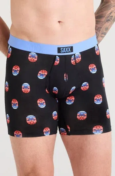 Saxx Vibe Xtra Soft Comfort Boxer Briefs In Whale Watcher-black