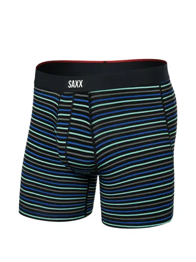 Saxx Vibe Xtra Striped Boxers In Green