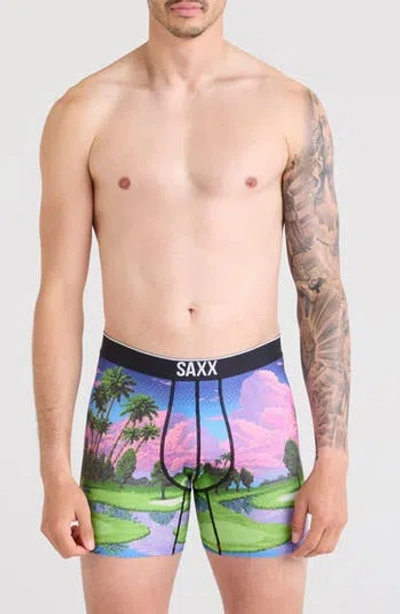 Saxx Volt Breathable Mesh Boxer Briefs In Pixel Paradise-multi