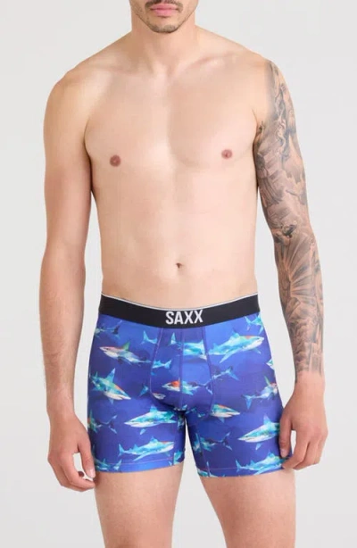 Saxx Volt Breathable Sim Fit Mesh Boxer Briefs In Blue
