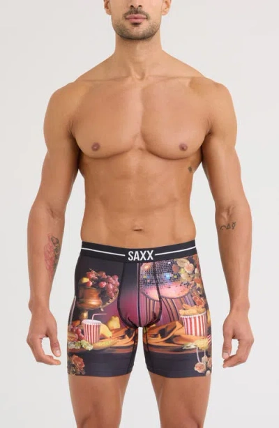 Saxx Volt Breathable Sim Fit Mesh Boxer Briefs In Disco Fries- Maroon