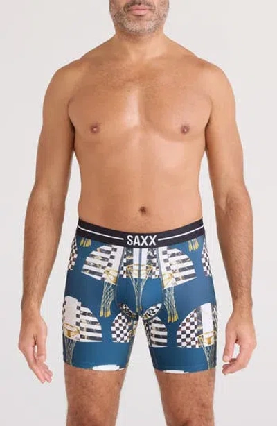 Saxx Volt Breathable Sim Fit Mesh Boxer Briefs In Off The Chain-rich Teal